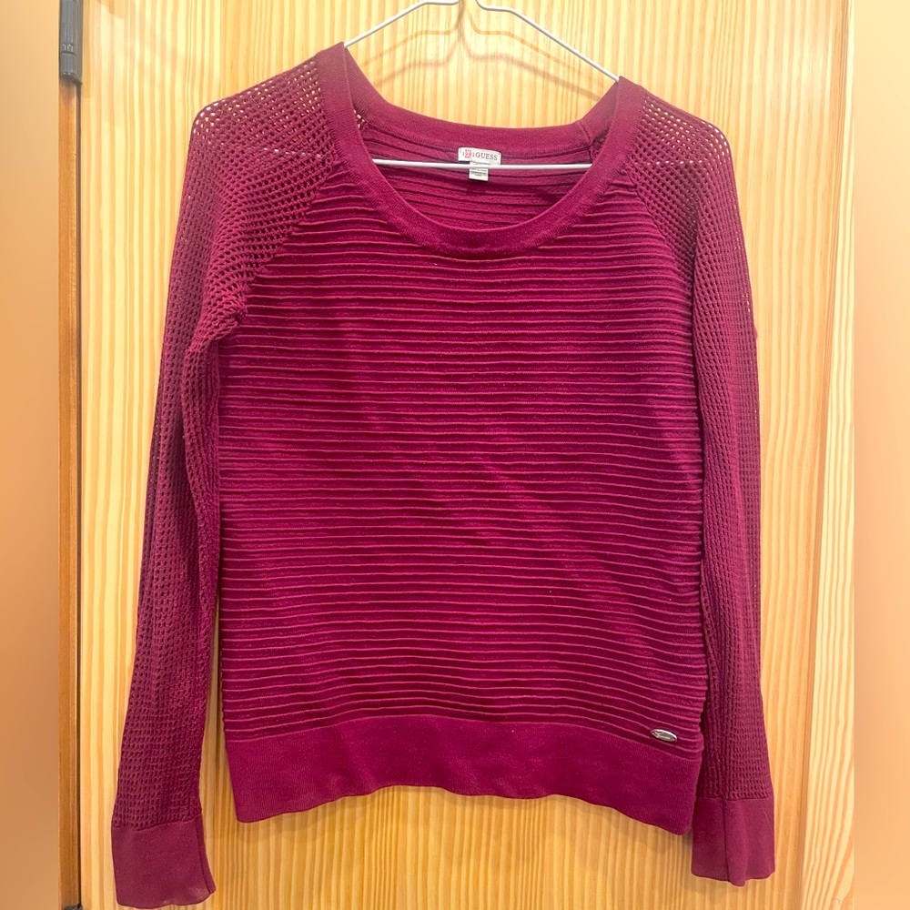 Guess - Burgundy Long Sleeve Shirt size Small